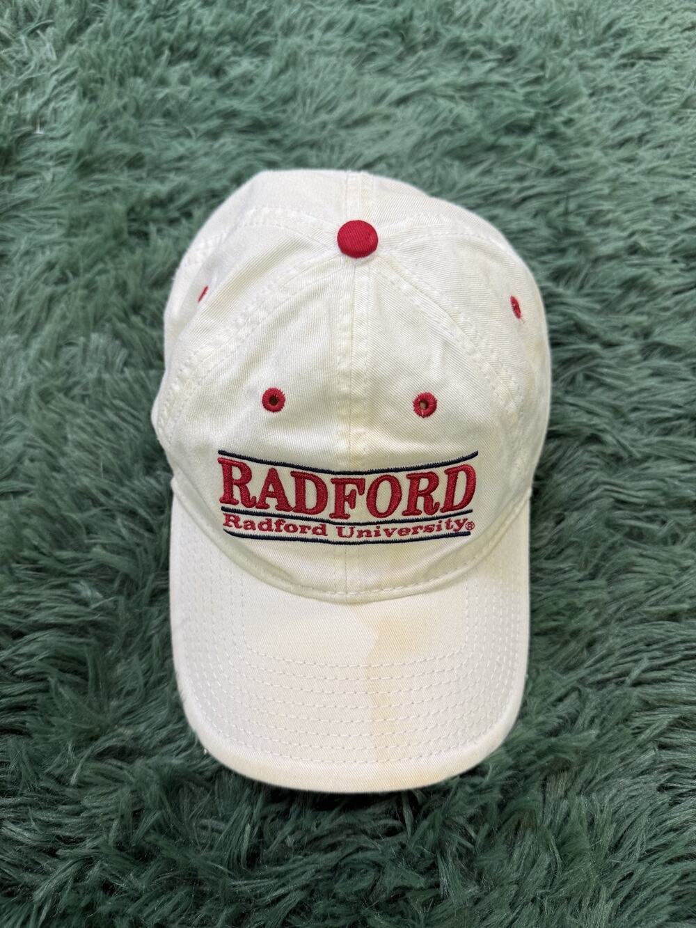 Radford University The Game Baseball Cap Hat OSFM White Red R.U. College NCAA